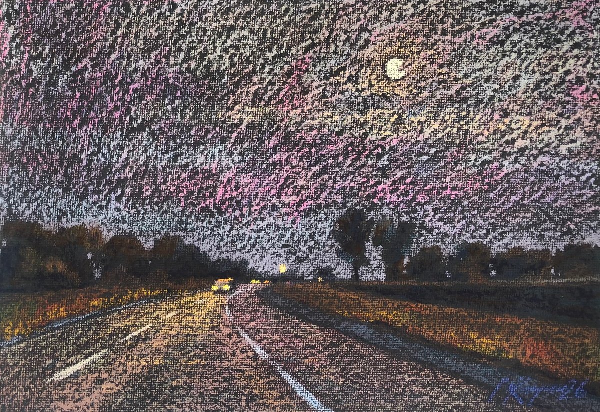 Impressionistic Pastel Drawing , Twilight By Sergey Kachin, 26 X 18, Artwork For Sale On Artfinder