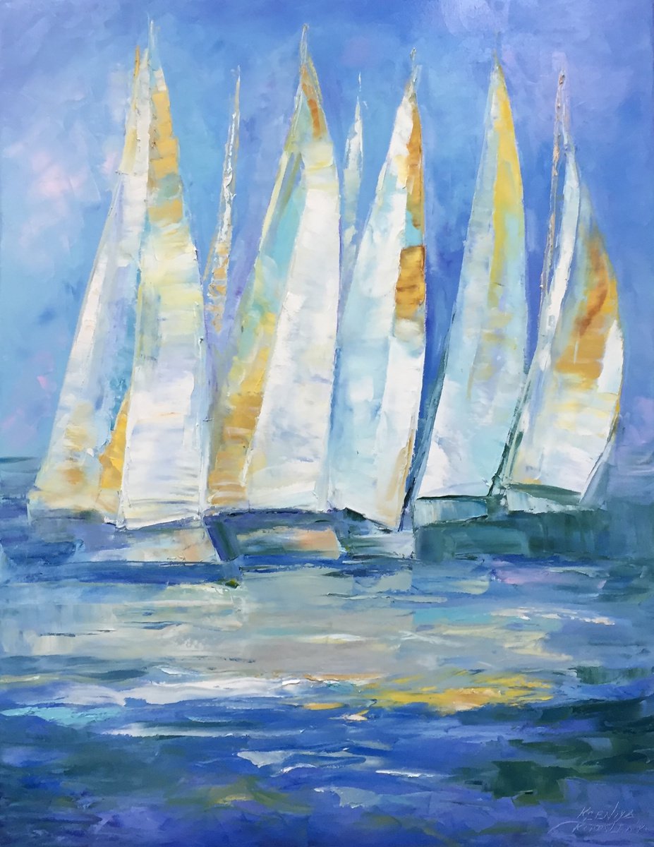 painting Sailing regatta by Kseniya Kovalenko