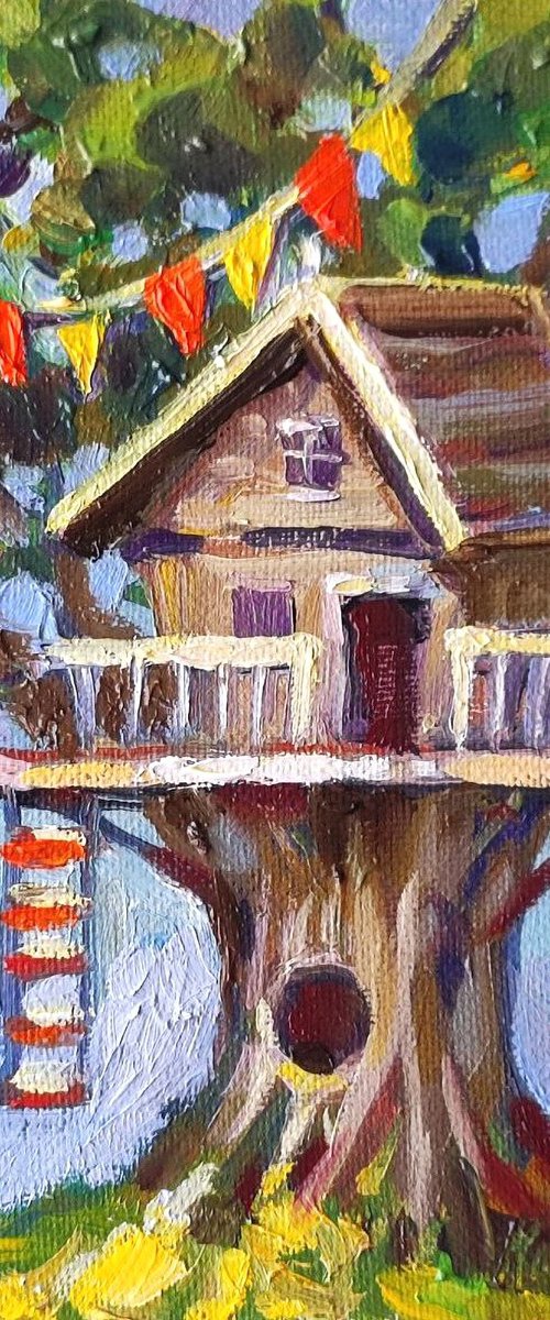 Whimsical Tree House. Oil Painting by Natalia Miasnikova