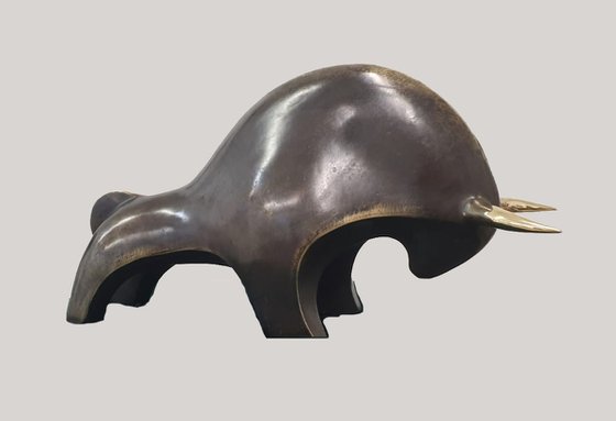 "Bull III" Contemporary Bronze Sculpture