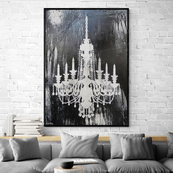 Chandelier Raw Class 140cm x 100cm Textured Urban Pop Art