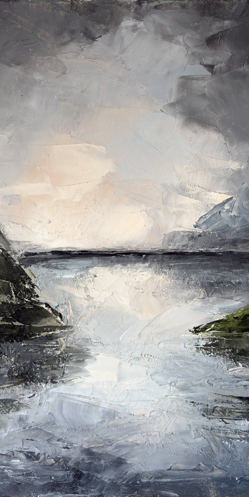 Stormy Reflections Knife landscape dark tones by Daniela Nocito