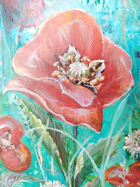 Whispering Poppy Meadow. Original.