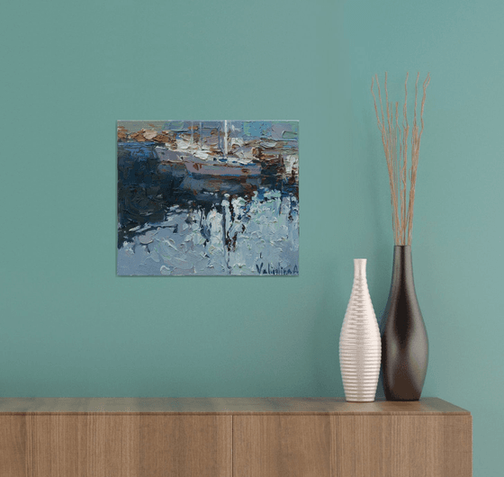 Sailing yachts  Original seascape painting