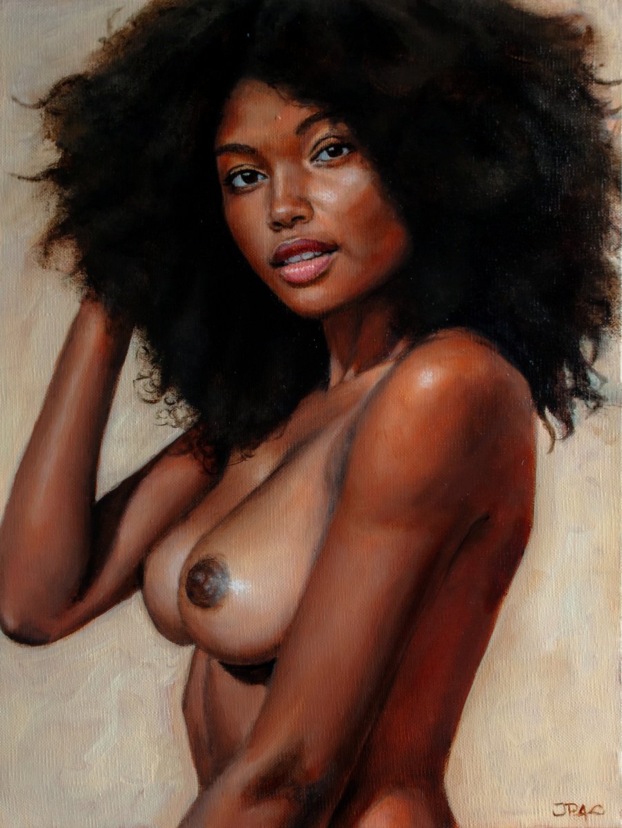 Photorealistic Portrait Oil Painting By Jean-Pierre Andre Leclercq, 12 X 16, Noemie, Original Artwork