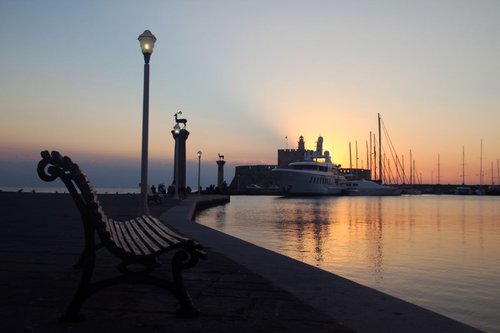 Sunrise in the harbor by Sonja  Čvorović