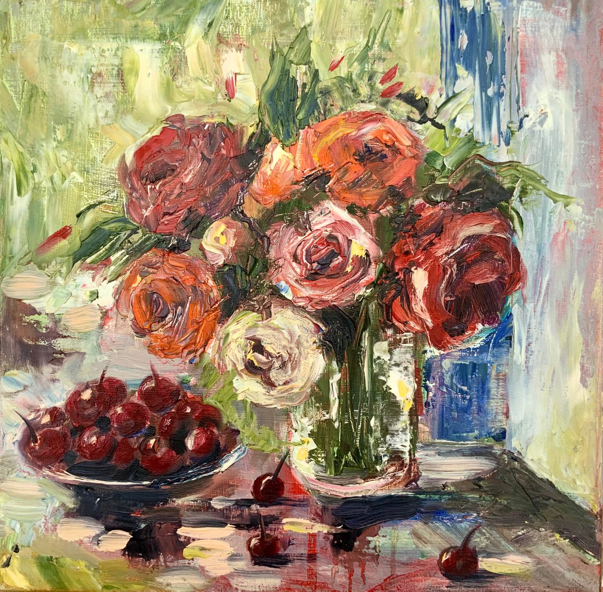 Summertime - roses, cherry, flowers by Alexandra Jagoda (Ovcharenko)