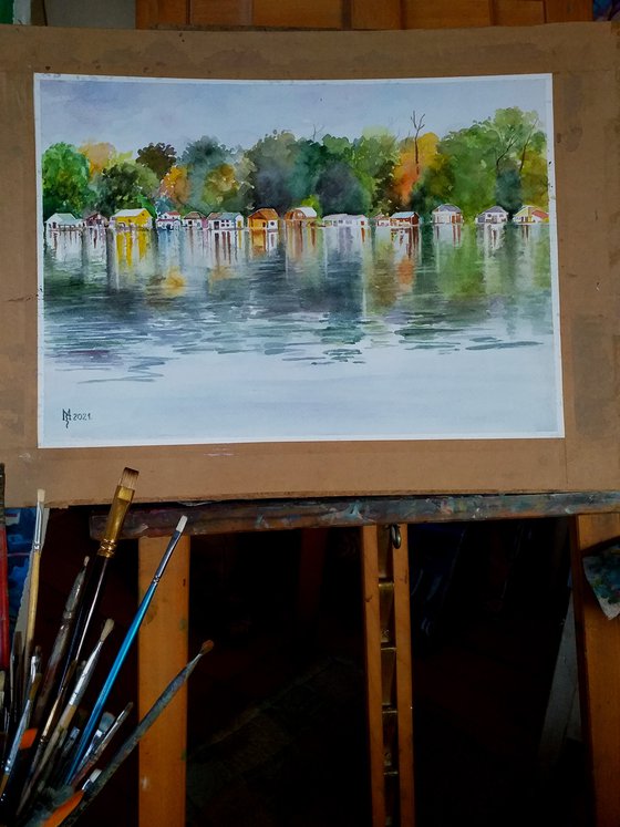 LIFE ON RIVER  / 40.5 x28.5 cm