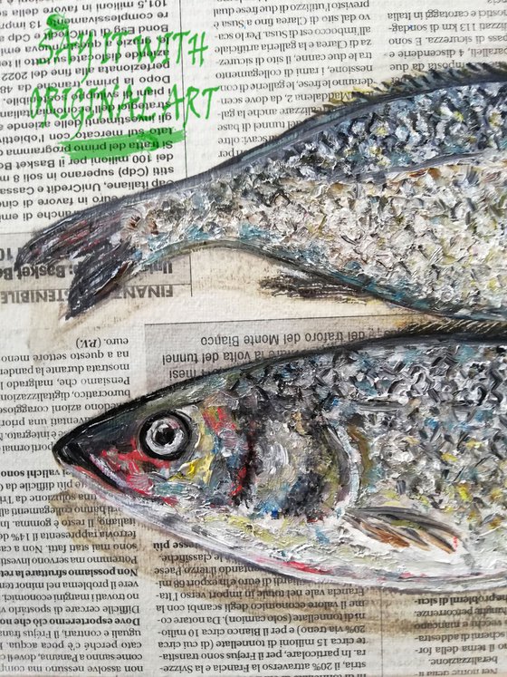 Scaled Fishes on Newspaper