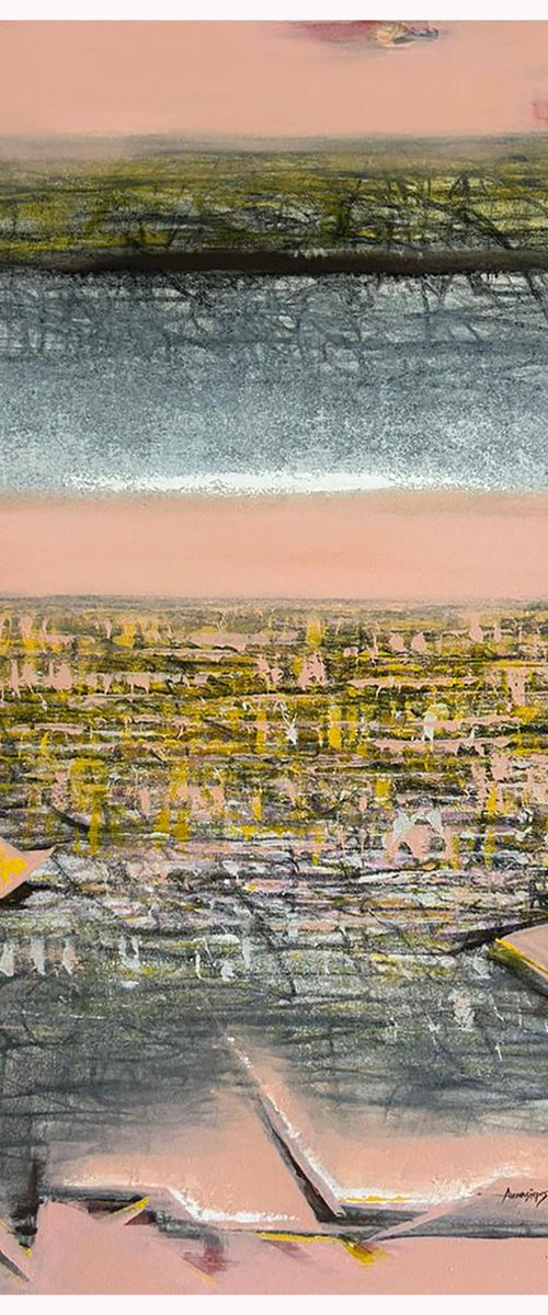 Between Two Realities_36"X48" by Avinash Pise