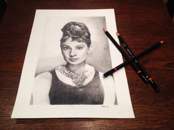 Audrey Hepburn - Hollywood Icon - Graphite Pencil Drawing
