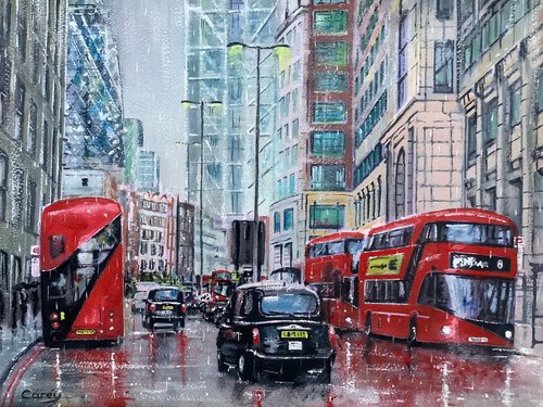 London in the Rain by Darren Carey