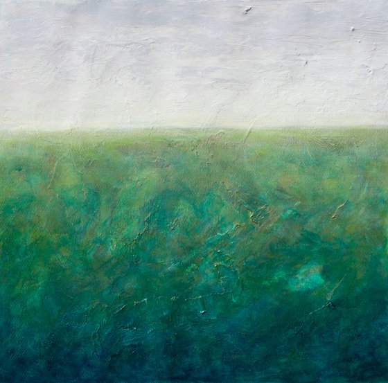 Abstract Landscape in grey and green