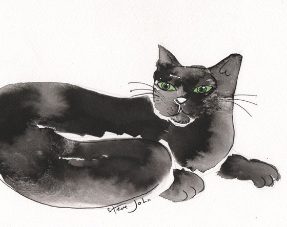 Conrad the Cat, ink artwork