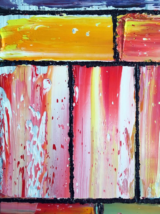 "I'm Building My Own Wall" - Original PMS Oil Painting On Wood - 19" x 26"