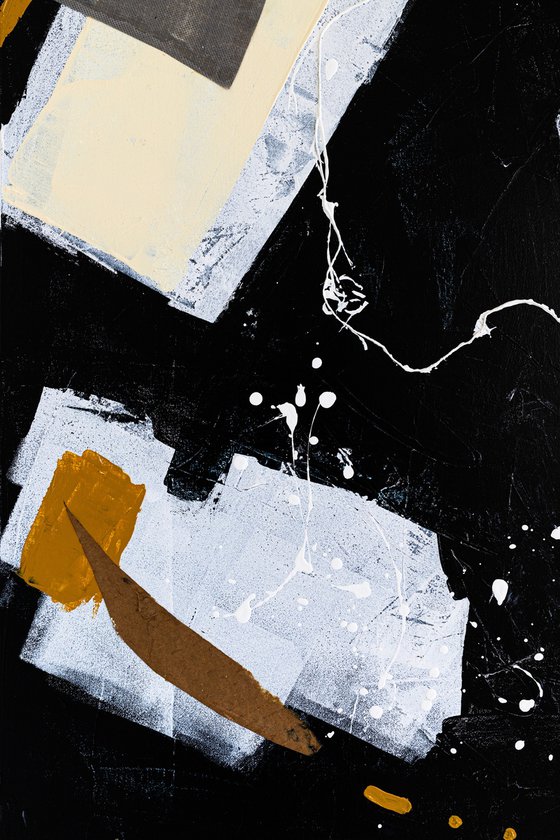 Black abstract with objects