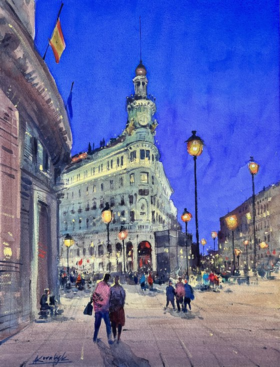 Evening walk in Madrid