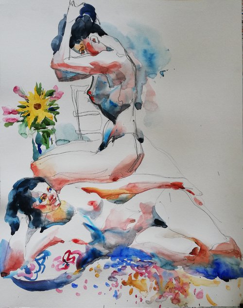 Nudes with Sunflower by Jelena Djokic