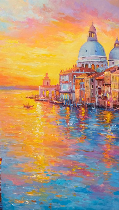 Venice Sunset Reflections by Behshad Arjomandi