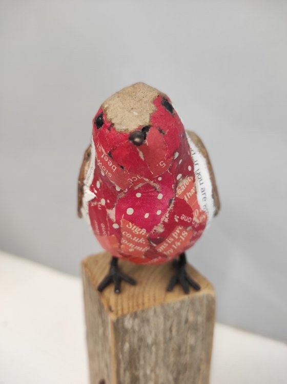 Robin #6 paper bird sculpture