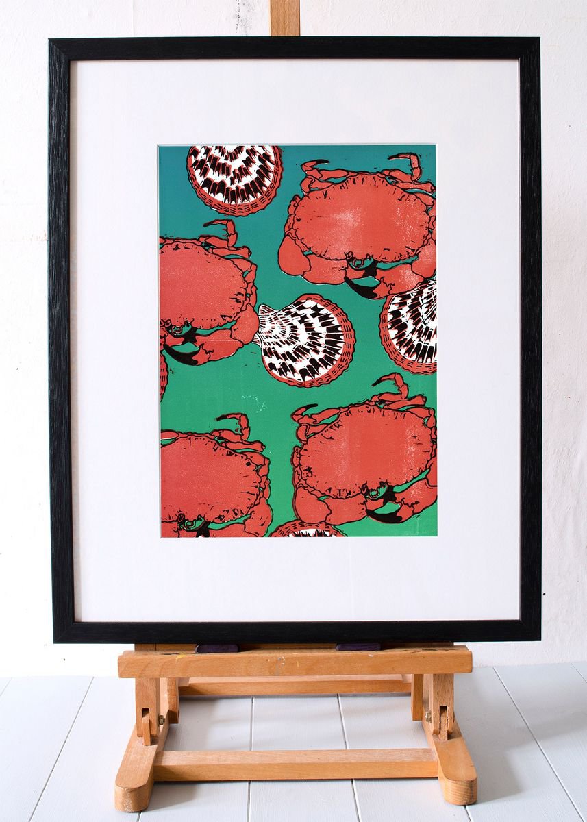The Marines - Original Limited Edition Linocut (unframed) by Faisal Khouja