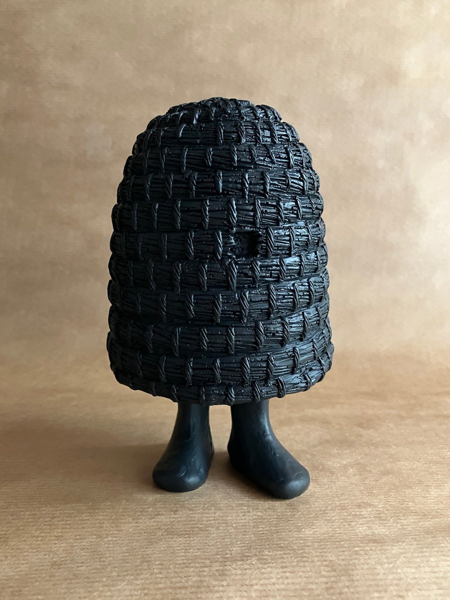 Surrealistic Portrait Sculpture By Jaco Putker, 4 X 6, Hive Guy I - Black, Original Artwork