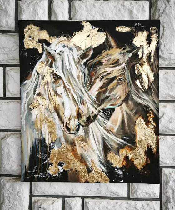 Oil horses painting