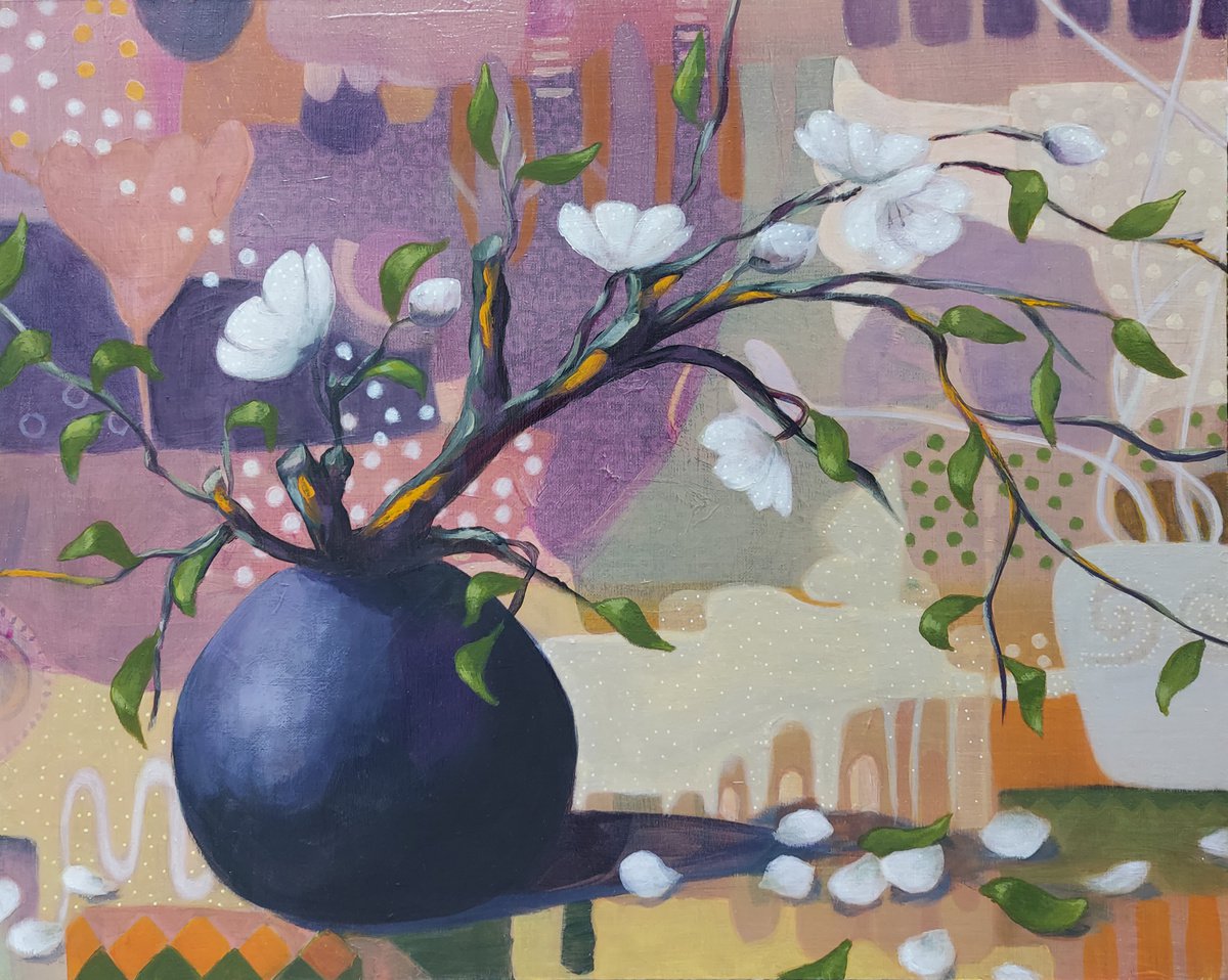 Botanical Acrylic Painting By Gitti Gv, 20 X 16, Bloom After Chaos, Original Artwork