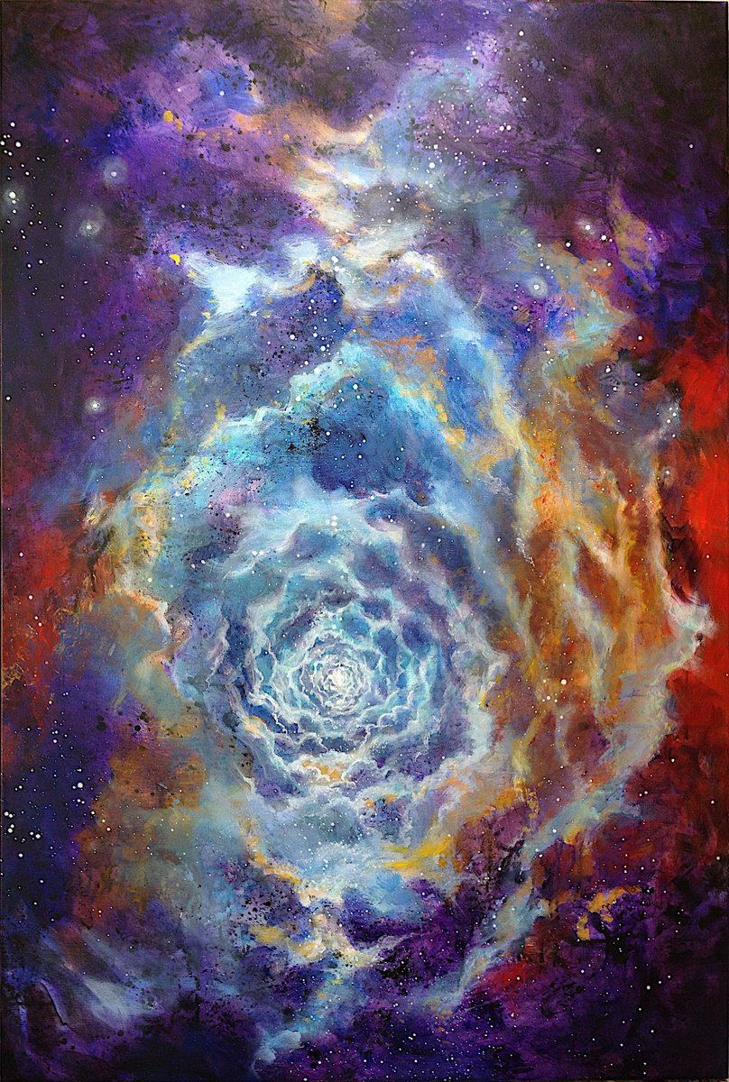 Surrealistic Acrylic Painting , Vortex Xvii By Daniel Loveday, 31 X 47, Artwork For Sale On Artfinder