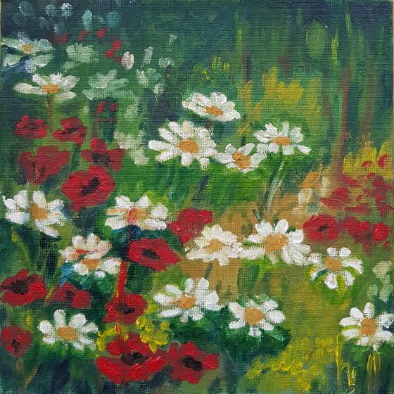 Flowers  Meadow painting