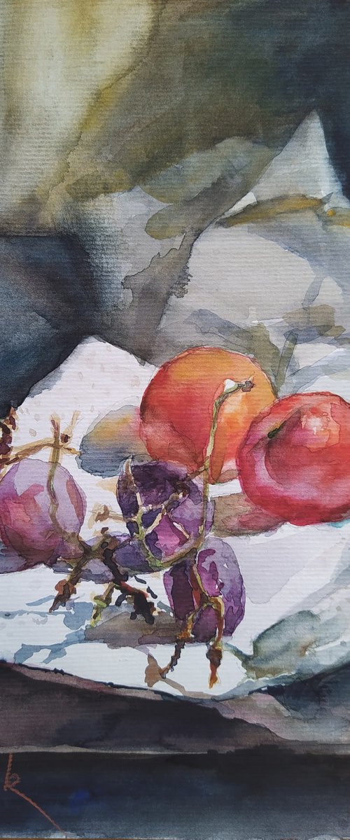 Tomatos and grapes by Irina Bibik-Chkolian