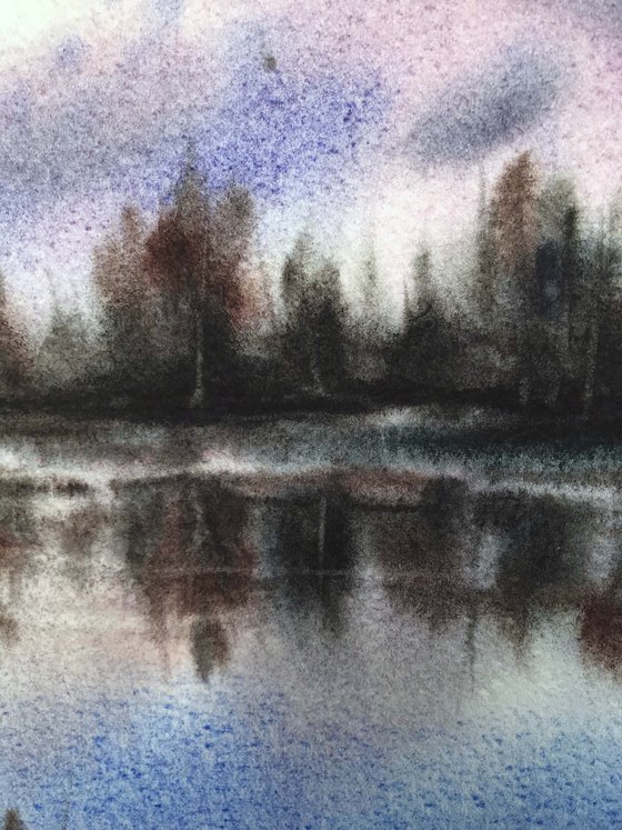 The other shore.  one of a kind, original watercolour