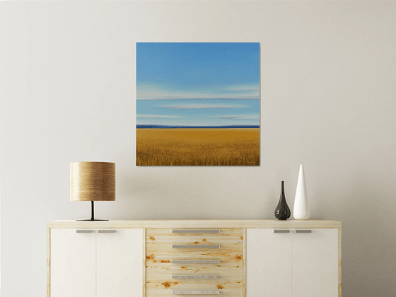 Golden Summer Field - Blue Sky Landscape