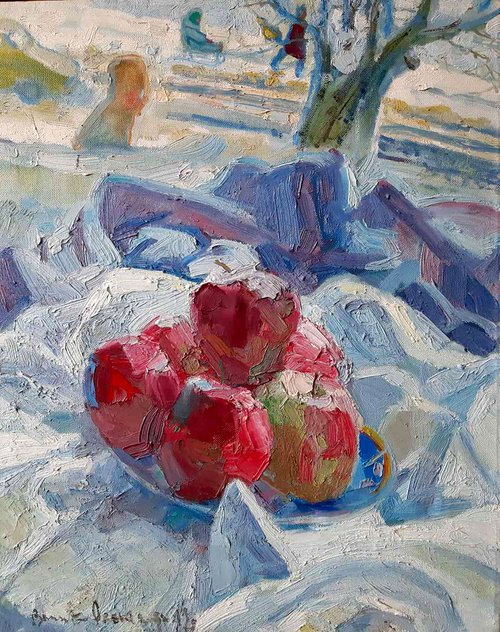 Apples on the table by Ivan Kovalenko