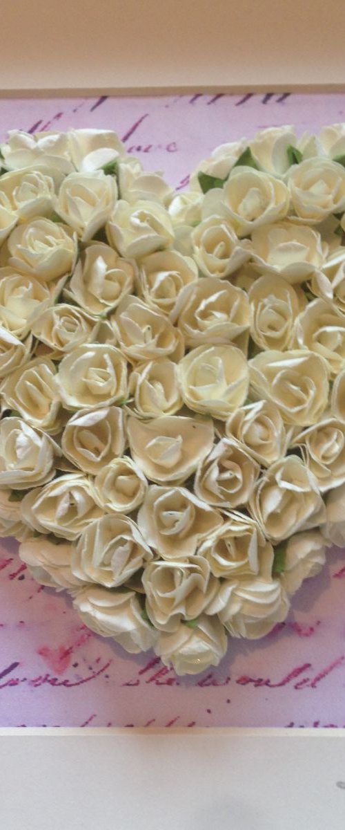 Old letter of Love, 2016 Heart of Roses (IVORY) by Hernan Reinoso