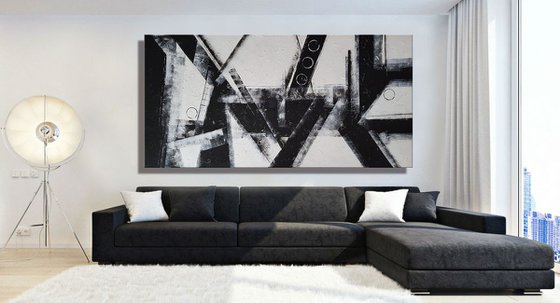 Living In The Moment - XXL Large, Textured abstract art – Expressions of energy and light. READY TO HANG!