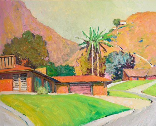 Houses in the Canyon. Landscape from California by Suren Nersisyan