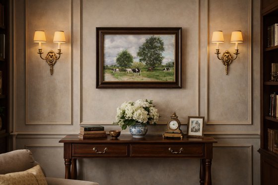 PEACEFUL PASTURE . Cows