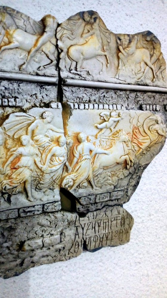 THE GREEK MYTHF Bas-relief fragment  13/150 Size: 12.6 W x 9 H x 0.7 D in    32x23cm