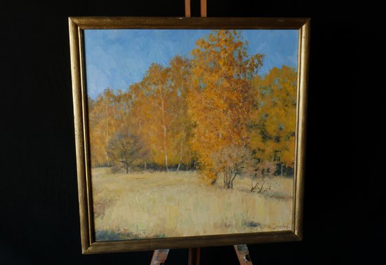 Gold Of Autumn - sunny autumn landscape painting