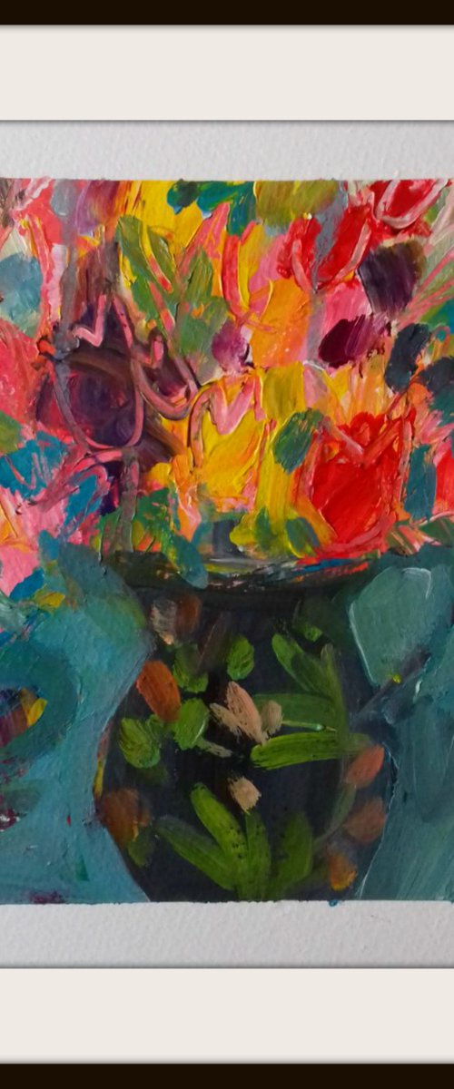 A Small Vase of Summer Flowers by Jan Rippingham
