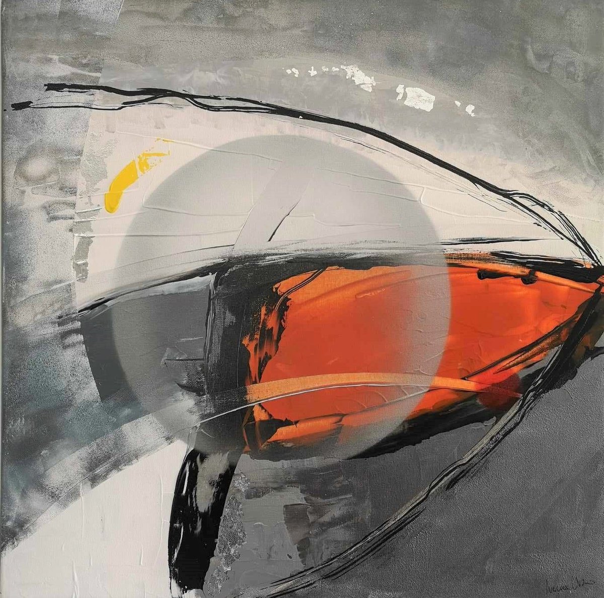 Abstract Acrylic Painting By Ivana Urso, 20 X 20, Suspended Visions Iv, Original Artwork