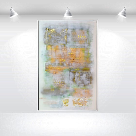 Patina Verde  - Abstract Art - Acrylic Painting - Canvas Art - Framed Painting - Abstract Painting - Industrial Art