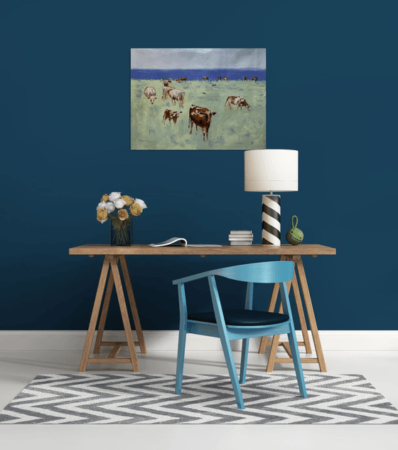Landscape with cows.