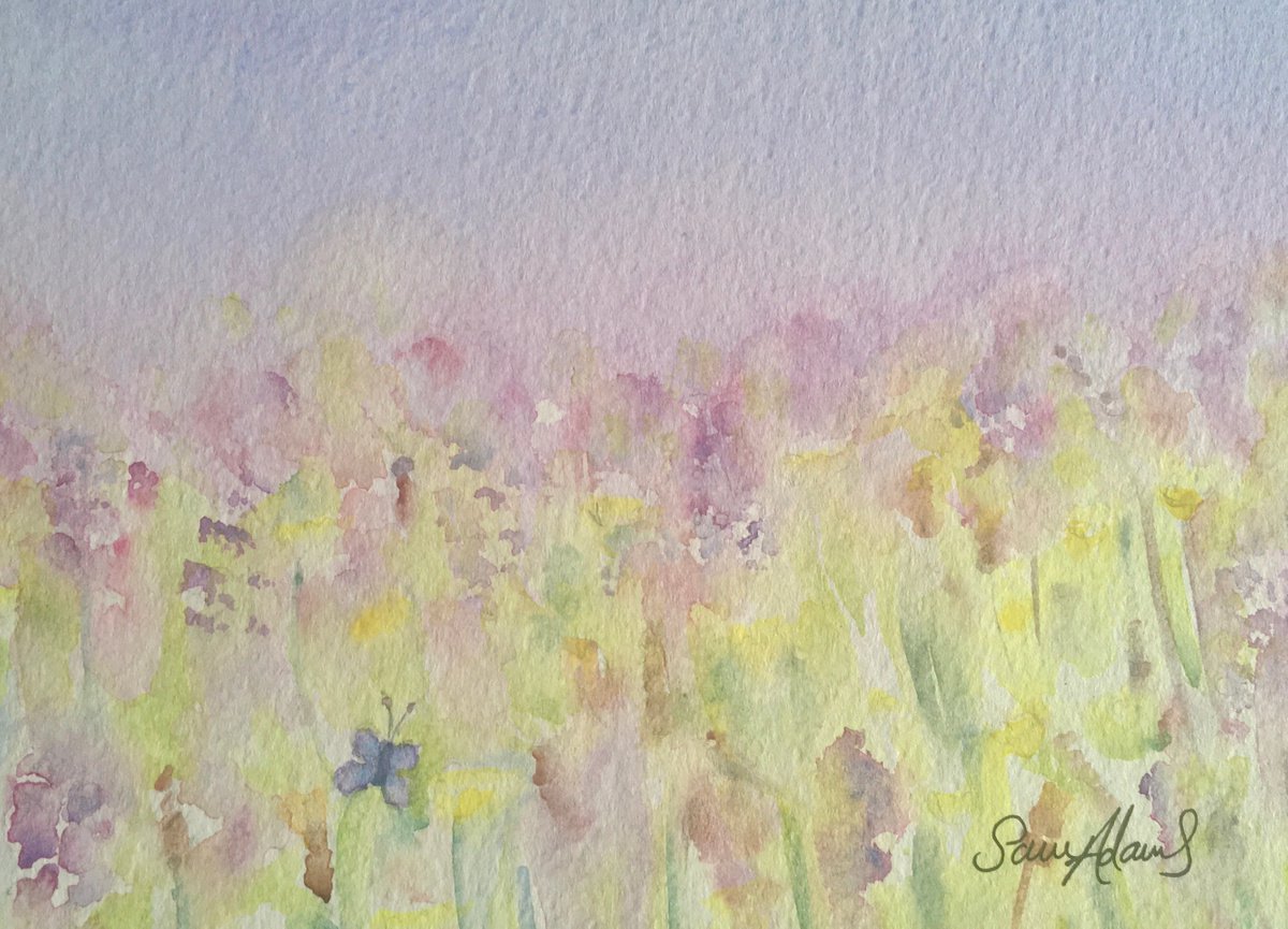 In the meadow by Samantha Adams professional watercolorist