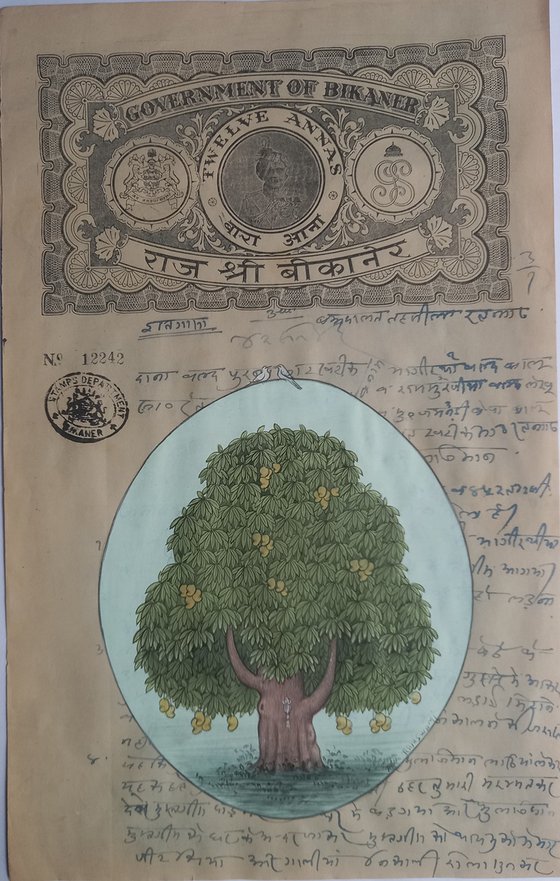 Royal Mango Tree on Bikaner Stamp
