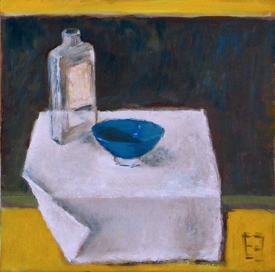 Still life with blue bowl