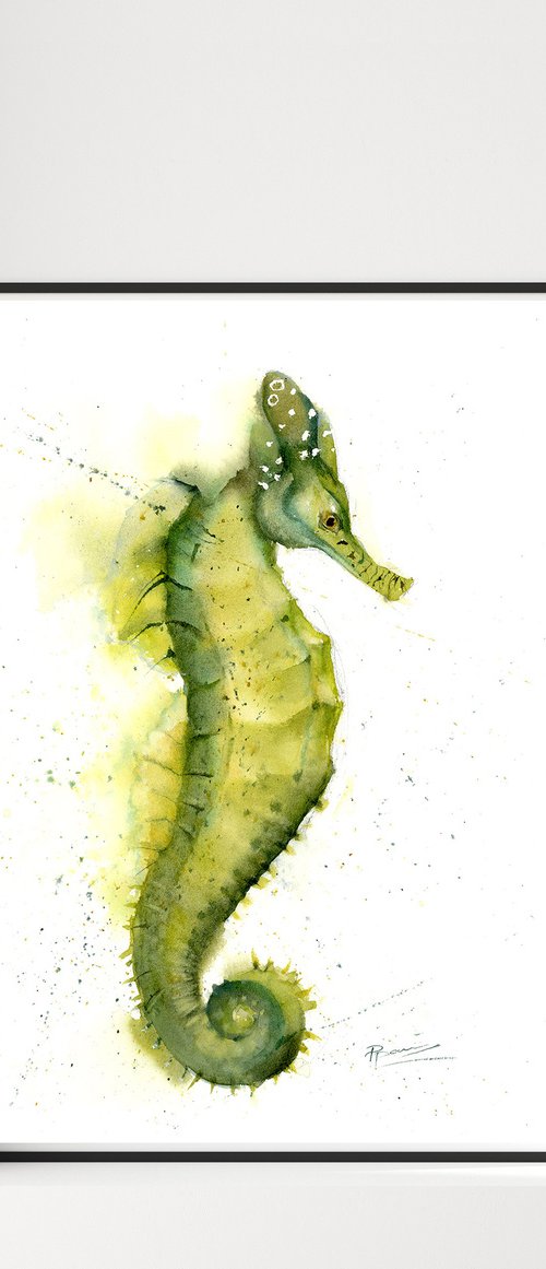 Yellow-Green Seahorse by Olga Tchefranov (Shefranov)