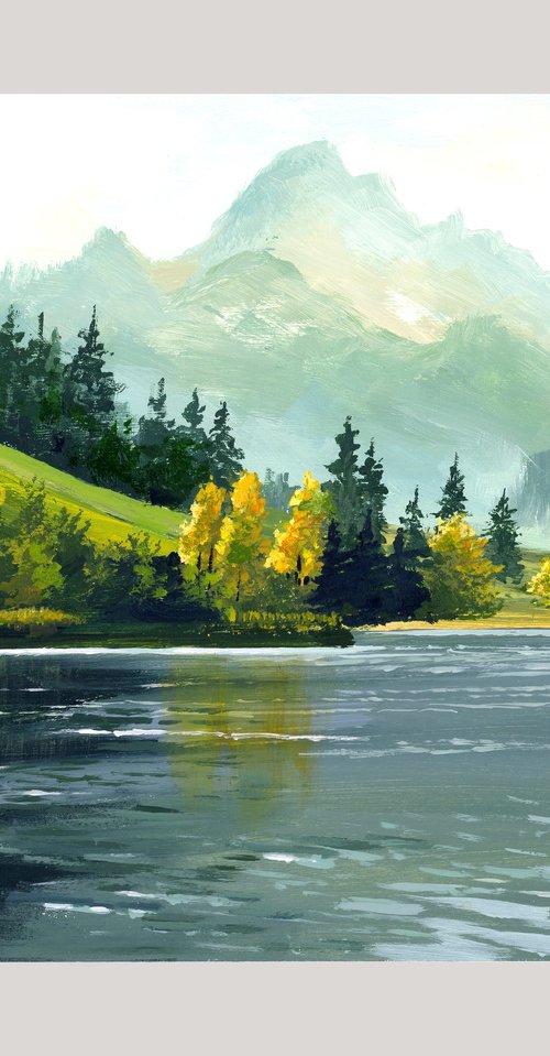 River landscape by Tetiana Vysochynska