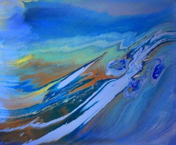 SEASCAPE LARGE ABSTRACT PAINTING "Moving Ocean"